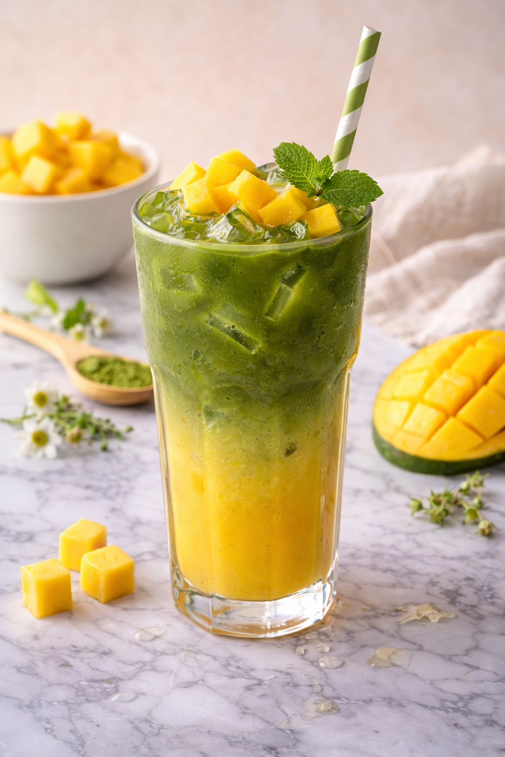 Mango matcha at Sip Therapy Guwahati