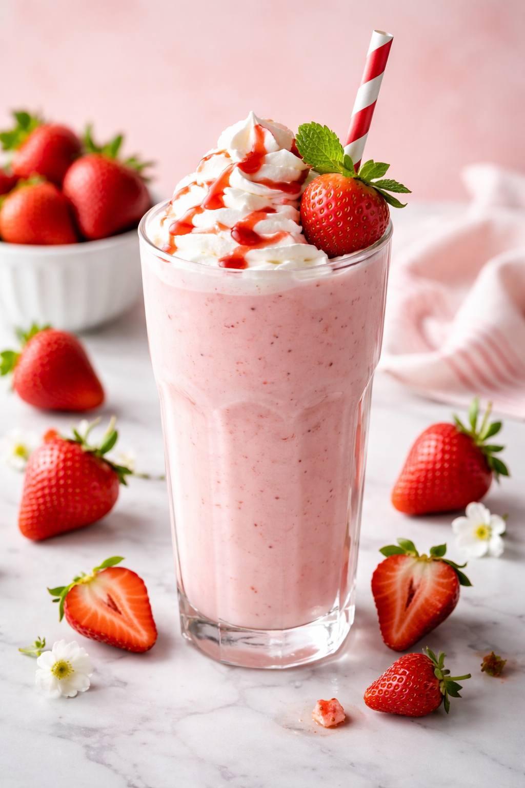 Strawberry shake at Sip Therapy Guwahati